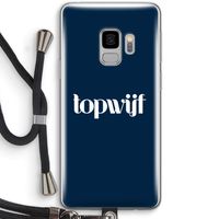 Topwijf Navy: Samsung Galaxy S9 Transparant Hoesje met koord