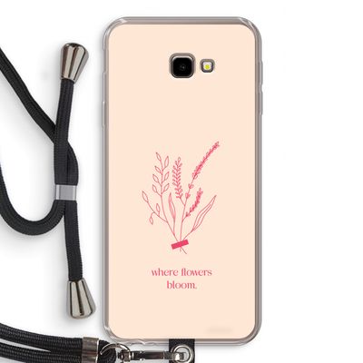 Where flowers bloom: Samsung Galaxy J4 Plus Transparant Hoesje met koord