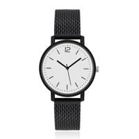 LGT JWLS Dameshorloge met Silicone Band - Zwarte Band, Witte Wijzerplaat, Zwarte Uuraanduiding en Wijzers