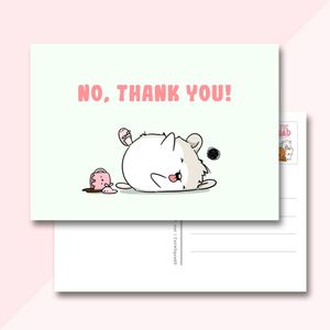 CutieSquad Ansichtkaart - No thank you (LIMITED!)