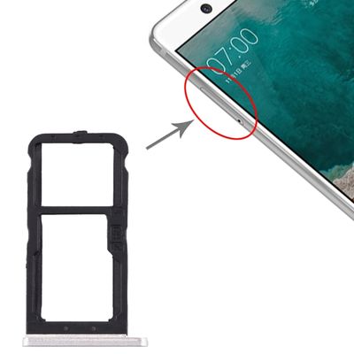 SIM-kaartlade + SIM-kaartlade / Micro SD-kaartlade voor Nokia 7 TA-1041 (Wit)