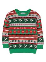 Kenzo Kids pull Holiday à motif en jacquard - Vert