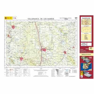 Topografische kaart 829 MT50 Villafranca de los Barros | CNIG - Instituto Geográfico Nacional1