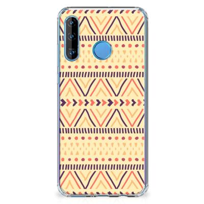 Huawei P30 Lite Doorzichtige Silicone Hoesje Aztec Yellow Huawei P30 Lite Doorzichtige Silicone Hoesje Aztec Yellow