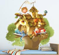 Sticker kinderkamer boomhut