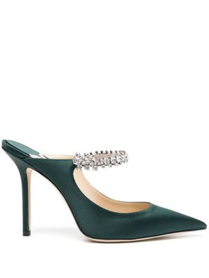 Jimmy Choo mules Bing 100 mm à ornements cristal - Vert