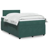 Boxspring met matras fluweel donkergroen 120x200 cm