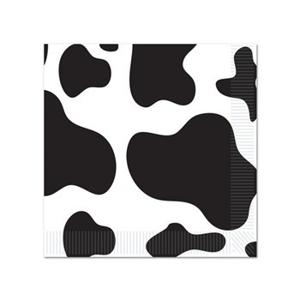 Koeien print dieren thema servetten - 16x stuks - 33 x 33 cm - Papier