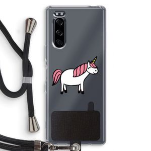 Eenhoorn: Sony Xperia 5 Transparant Hoesje met koord