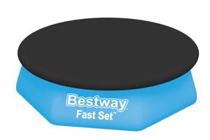 Bestway Fast Set Zwembadafdekking voor Ronde Bovengrondse Zwembaden met Opblaasbare Ringen 2,40 m