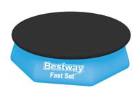 Bestway Fast Set Zwembadafdekking voor Ronde Bovengrondse Zwembaden met Opblaasbare Ringen 2,40 m - thumbnail