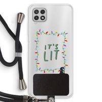 It's Lit: Samsung Galaxy A22 4G Transparant Hoesje met koord