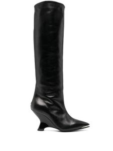 Philipp Plein bottes en cuir à talon sculpté 90 mm - Noir