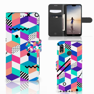 Huawei P20 Lite | Book Case | Blokken Kleurrijk