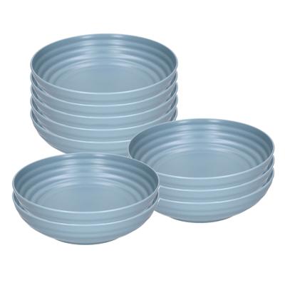 Plasticforte Soepkommen - 12x - D22 x H5.5 cm - blauw - kunststof - onbreekbaar - servies