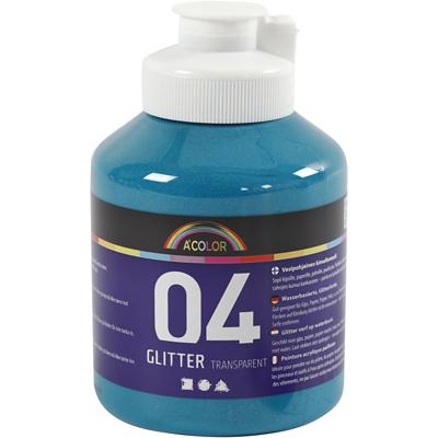 Creativ Company Acrylverf met glitters, turquoise, 500 ml/ 1 fles