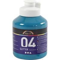 Creativ Company Acrylverf met glitters, turquoise, 500 ml/ 1 fles