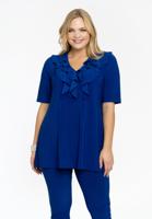 Yoek Tuniek flare ruches | Indigo | Maat 54/56