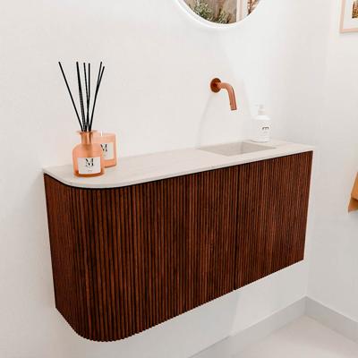 Toiletmeubel Mondiaz Joya Dlux | 81.6 cm | Meubelkleur Ruby | Faye wastafel Meli Wasbak Rechts | Zonder kraangat(en)