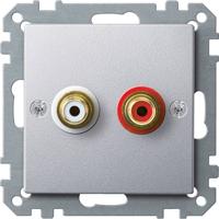 Merten MEG4350-0460 Luidsprekerstekkerdoos System M Aluminium 1 stuk(s)