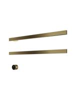 Hotbath &MORE set van 2 rails RAS80 SQUARE 80 cm met separate schakelaar en inbouw element Geborsteld Messing PVD (RAS80-2BBP)