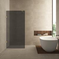Inloopdouche Wiesbaden Less 100x200 cm 8 mm Nano Rookglas Geborsteld Messing