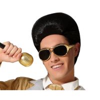 Verkleed bril Elvis/rockster - goud - kunststof - Rock and roll thema accessoires - thumbnail