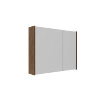 Saniclass Holz Atelier Spiegelkast - 80x63x16cm - inclusief zijpanelen - Walnut pure SW1420838/SW1212816