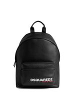 DSQUARED2 sac à dos en cuir grainé à logo imprimé - Noir