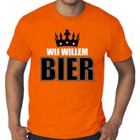 Grote maten Wij Willem bier t-shirt oranje voor heren - Koningsdag shirts - thumbnail