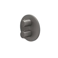 Afbouwdeel IVY Bond Inbouwthermostaat 3-weg Met Rond Rozet Geborsteld Metal Black PVD Afbouwdeel IVY Bond Inbouwthermostaat 3-weg Met Rond Rozet Geborsteld Metal Black PVD