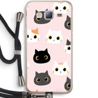 Katten: Samsung Galaxy J3 (2016) Transparant Hoesje met koord