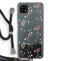 Small white flowers: Samsung Galaxy A22 5G Transparant Hoesje met koord
