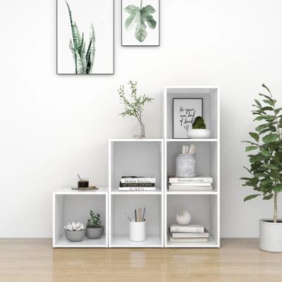 3-delige Tv-meubelset bewerkt hout wit