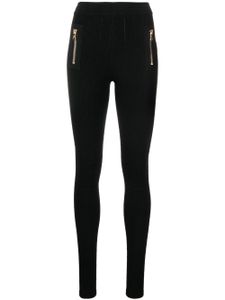 Balmain legging zippé à empiècements - Noir