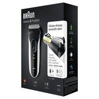 Braun Series 3 ProSkin 3020s Elektrisch Scheerapparaat, Zwart/Wit - Oplaadbaar Scheerapparaat - thumbnail