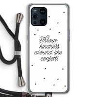 Confetti: Oppo Find X3 Transparant Hoesje met koord