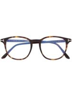 TOM FORD Eyewear lunettes de vue à monture ronde - Marron - thumbnail