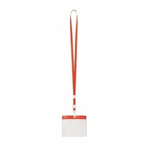 Badgehouders/naamkaarthouders - 40x - met rood keycord/lanyard - plastic - beurs/feest