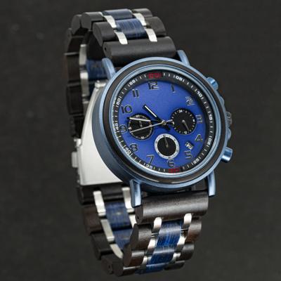 Sea Master - TimberWood Marine blauw houten horloge