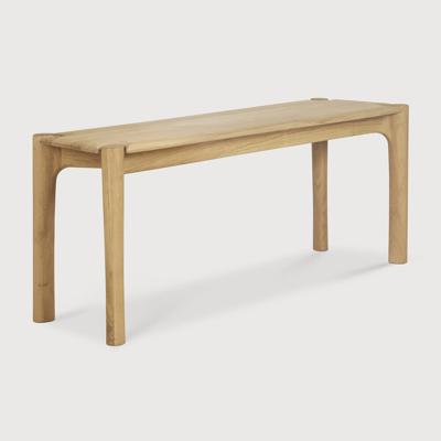 Ethnicraft Eetkamerbank 'PI' Geolied Eikenhout, 126cm, kleur Naturel