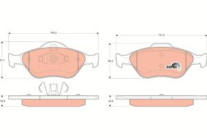 Remblokkenset, schijfrem TRW, u.a. für Ford, Mazda