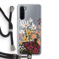 Painted wildflowers: OnePlus Nord Transparant Hoesje met koord Painted wildflowers: OnePlus Nord Transparant Hoesje met koord