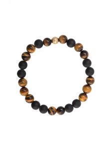 Nialaya Jewelry elasticated stone bracelet - Marron