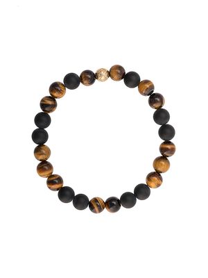 Nialaya Jewelry elasticated stone bracelet - Marron