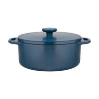 Hugo Kennis braadpan met deksel - gietijzer - blauw/zwart - ø24 cm