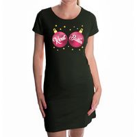 Fout  kerst jurkje met fuchsia-roze kerstballen zwart voor dames - Kerst kleding / outfit XL  - - thumbnail