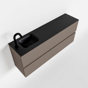 Toiletmeubel Mondiaz Ada | 120 cm | Meubelkleur Smoke | Lex wastafel Urban Links | 1 kraangat