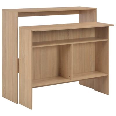 Bartafel met 2 tafelbladen 130x40x120 cm eikenkleurig
