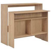 Bartafel met 2 tafelbladen 130x40x120 cm eikenkleurig